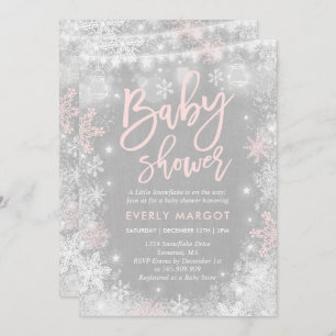 Invitation Baby shower d'hiver Rustique Douche d'h