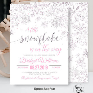 Invitation Baby shower d'hiver Snowflake