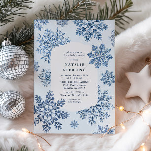 Invitation Baby shower d'hiver Toile Snowflake