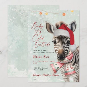 invitation baby shower d'hiver zèbre