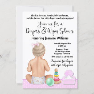 Invitation Baby shower Diapeurs et linges