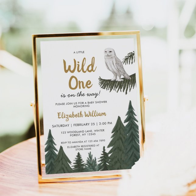 Invitation Baby shower d'illustration de la Chouette neigeuse (Créateur téléchargé)