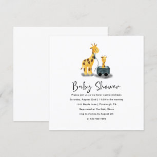 Invitation Baby shower d'illustration de la Giraffe mignonne