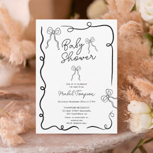 Invitation baby shower d'illustrations de rubans noirs