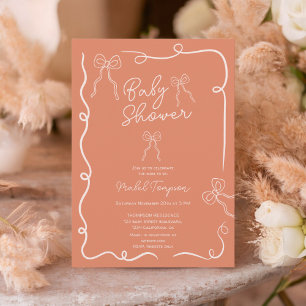 Invitation Baby shower d'illustrations en ruban de Boho