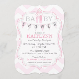 Invitation Baby shower d'impression Ballerina Shoks and Chevr