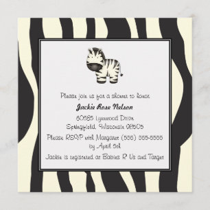 Invitation Baby shower d'impression de zèbre