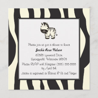Invitation Baby shower d'impression de zèbre