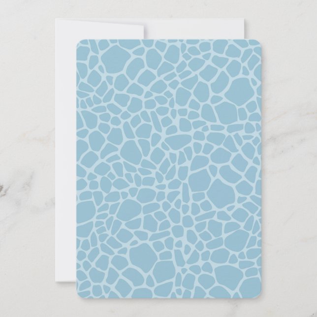 Invitation Baby shower d'impression Giraffe bleue (Devant)