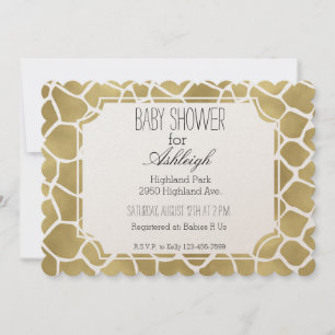 Invitation Baby shower d'impression Gold Giraffe