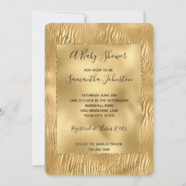 Invitation Baby shower d'impression Gold Glam Glitz Zebra