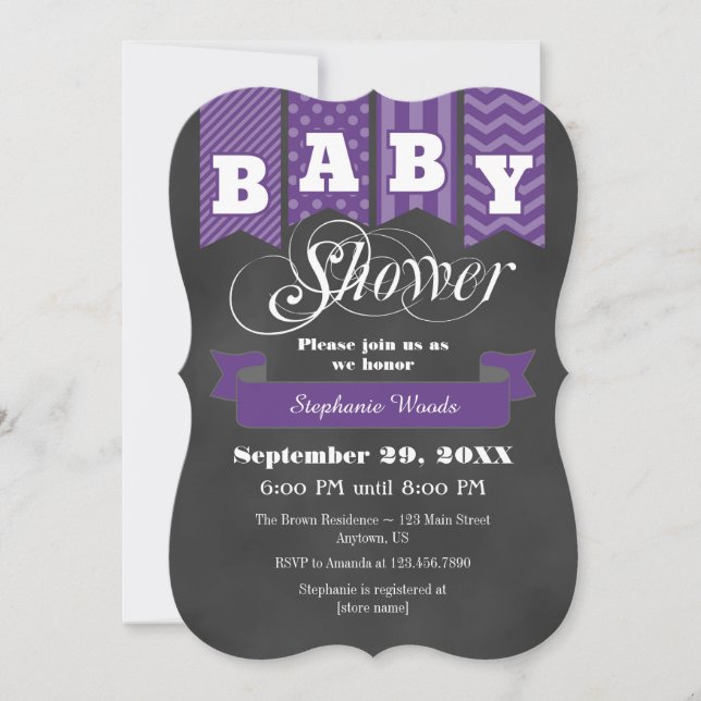 Invitation Baby shower d'indicateur de tableau de  (Devant)