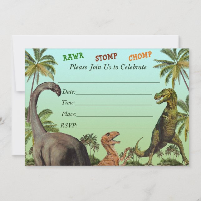 Invitation baby shower Dinosaur (Devant)