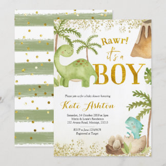 Invitation Baby shower Dinosaur