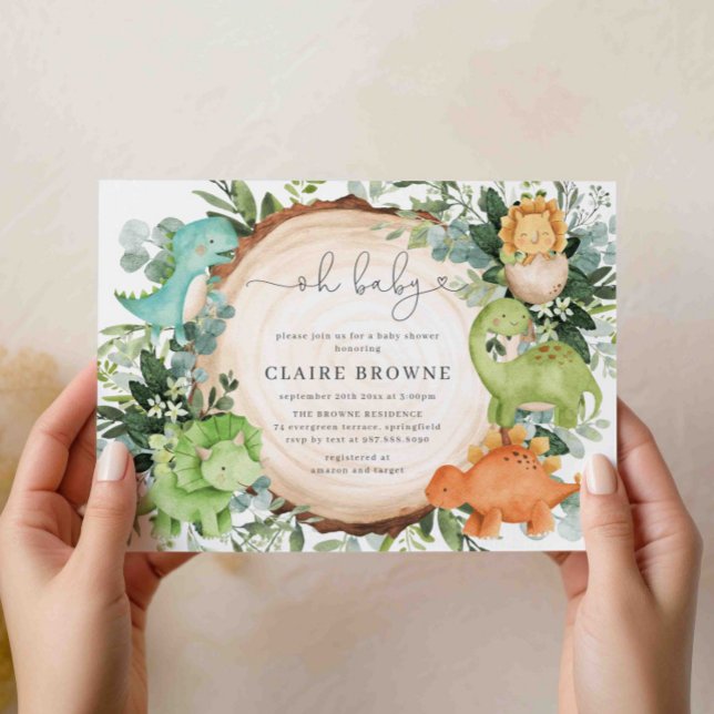 Invitation Baby shower Dinosaur (Créateur téléchargé)