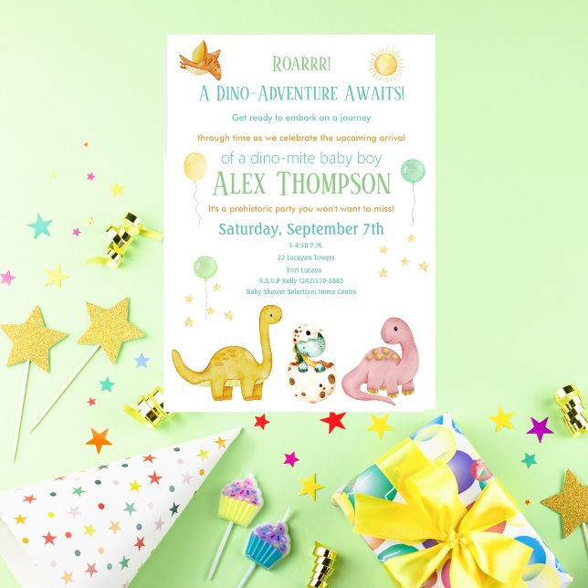 Invitation Baby shower Dinosaur (Créateur téléchargé)