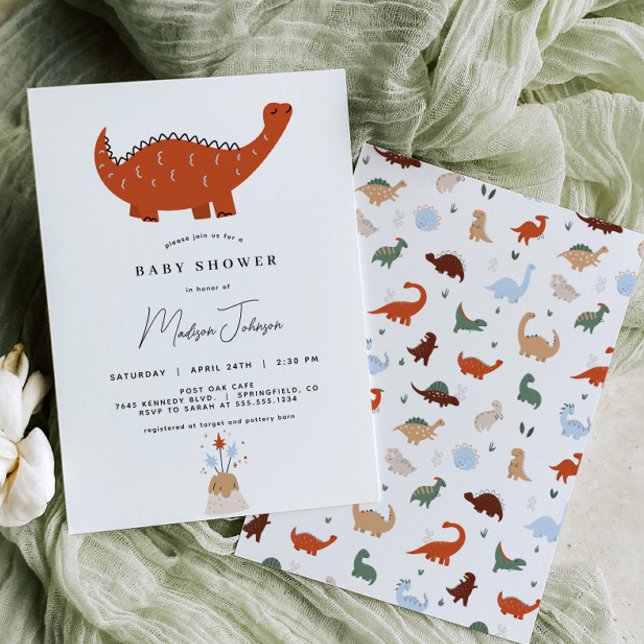 Invitation Baby shower Dinosaur (Créateur téléchargé)
