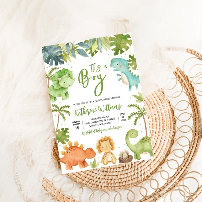 Invitation Baby shower Dinosaur Boy (Créateur téléchargé)