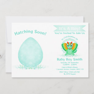 Invitation Baby shower Dinosaur Boy Dino Personnalisé