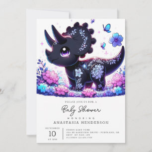 Invitation Baby shower Dinosaur de dessin amusant
