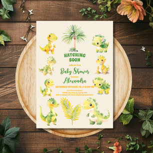 Invitation Baby shower Dinosaur Oeuf Cute Aquarelle Invitatio