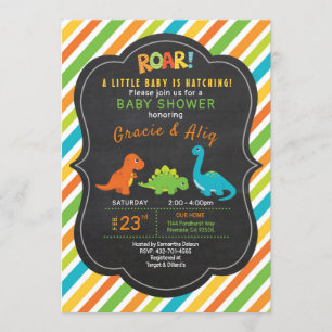 invitation baby shower dinosaure