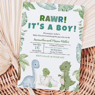 Invitation Baby Shower Dinosaure Garçon