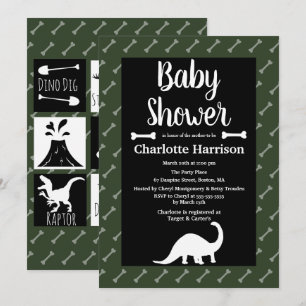 Invitation Baby Shower Dinosaures Préhistoriques