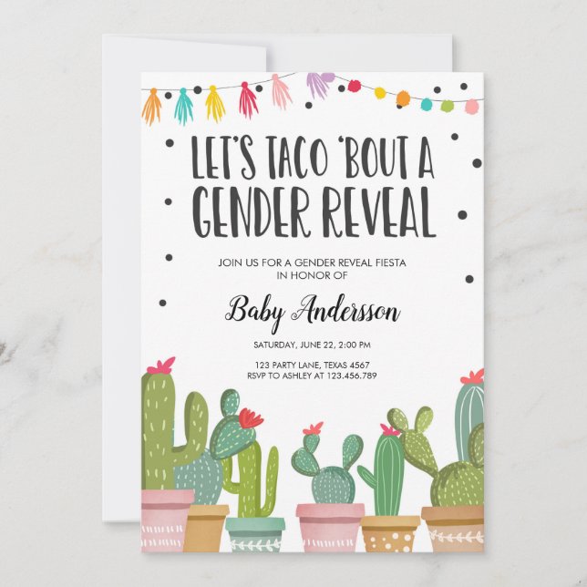 Invitation Baby shower d'invitation à la fête de la révélatio (Devant)