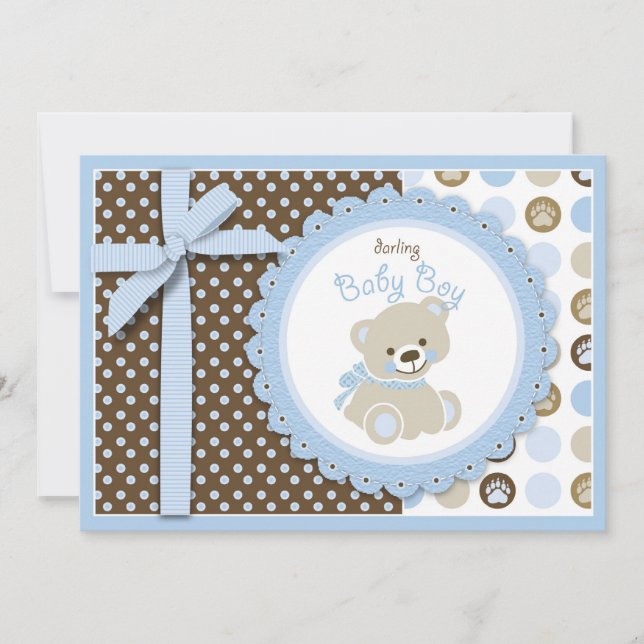 Invitation Baby shower d'invitation pour les ours en peluche (Devant)