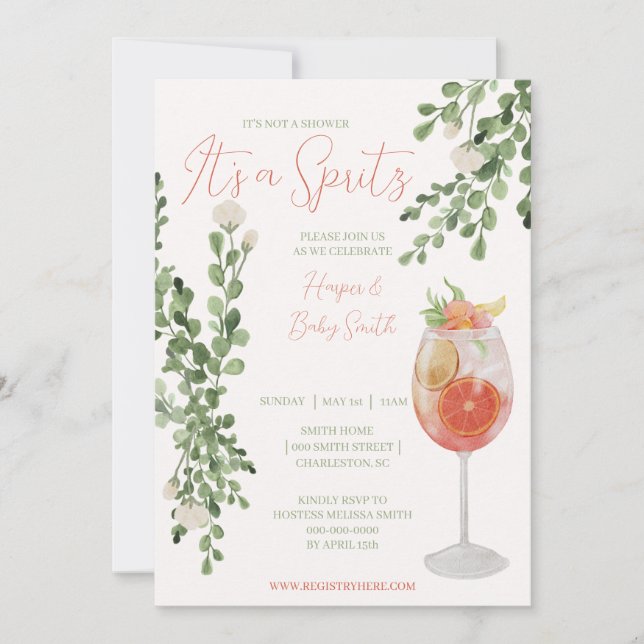 Invitation Baby shower d'invitation/Sprinkle/Spritz (Devant)