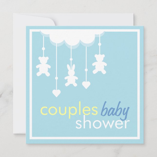 Invitation Baby shower d'invitation Sweet Boy Mobile Couples (Devant)