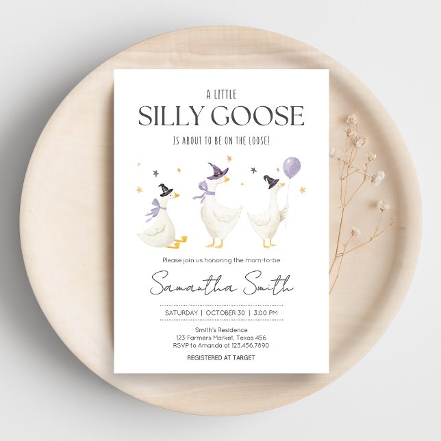 Invitation Baby shower d'oie (Halloween Little Silly Goose Baby Shower invitation)