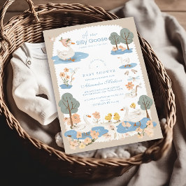 Invitation Baby shower d'oie fine