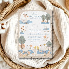 Invitation Baby shower d'oie fine