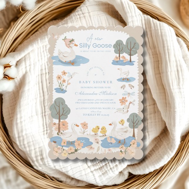 Invitation Baby shower d'oie fine (Créateur téléchargé)