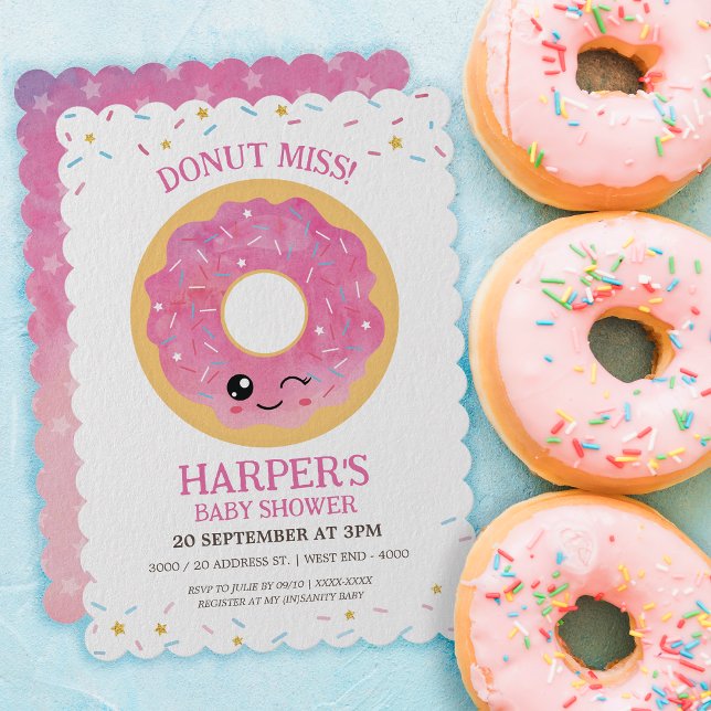 Invitation Baby shower Donut Miss Out (Créateur téléchargé)