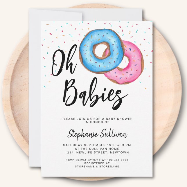 Invitation Baby shower Donut Twins (Créateur téléchargé)