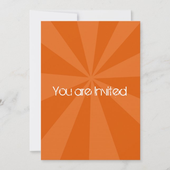 Invitation Baby shower d'Orange Sunburst (Devant)