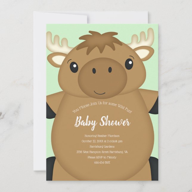 Invitation Baby shower d'orignal (Devant)