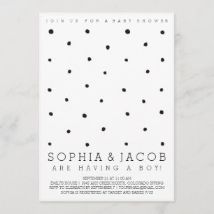 Invitation Baby shower Dots Totty