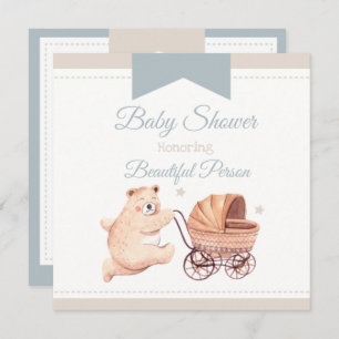 Invitation Baby shower d'ours