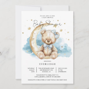 Invitation Baby shower d'ours en peluche mignon
