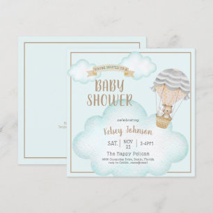 Invitation Baby shower d'ours en peluche neutres selon le sex