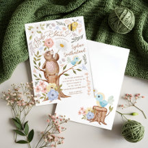 Baby shower d'ours mignon en bois floral