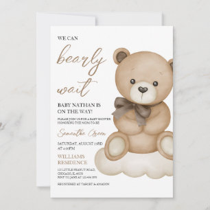 Invitation Baby shower d'ours neutre pour les hommes