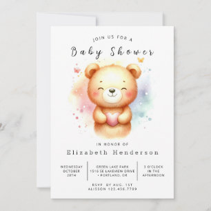 Invitation Baby shower d'ours personnalisé unique