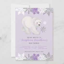 Invitation Baby shower d'ours polaire mou