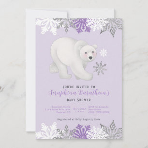 Invitation Baby shower d'ours polaire mou