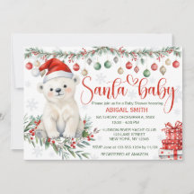 Baby shower d'ours polaire pour bébé père Noël